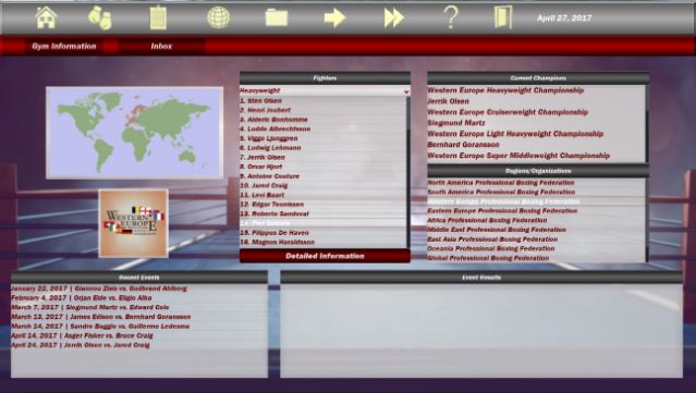 World Boxing Manager Gameplay Screenshot